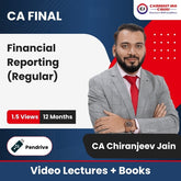 CA Final Financial Reporting (Regular) Video Lectures by CA Chiranjeev Jain (Pendrive + Books, 12 Months, 1.5 Views)